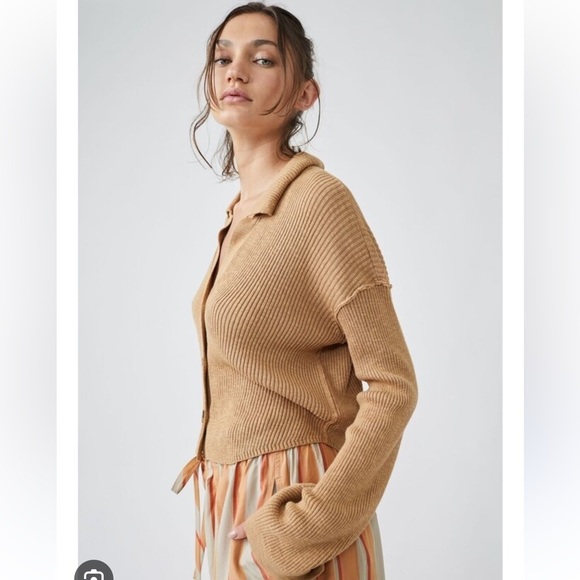 Free People Ella Sweater Shirt in Iced Coffee Size XS New With Tags! - Picture 6 of 9